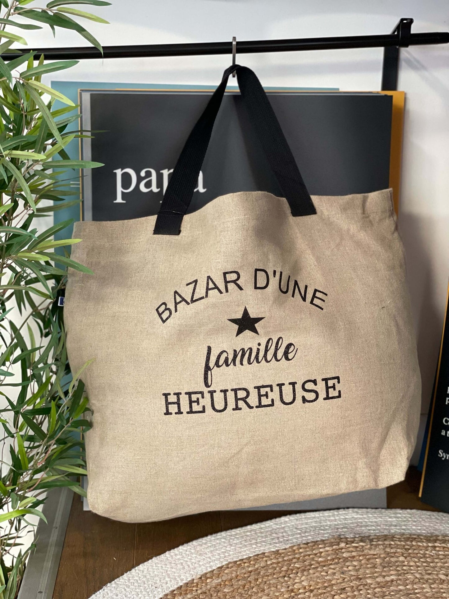 Grand cabas "Bazar d'une famille heureuse"