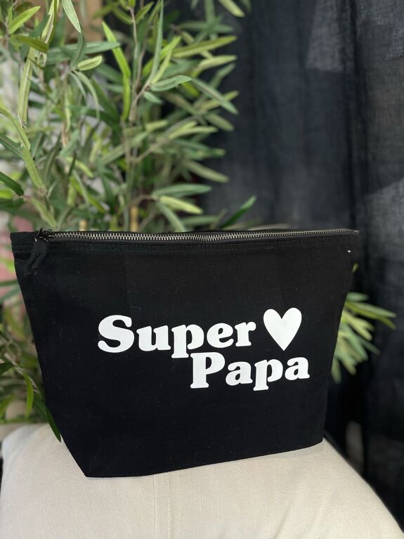 Trousse de toilette XL Noir "Super Papa"