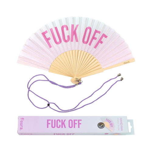 Eventail dégradé Blanc et Rose "Fuck off"