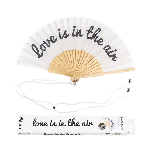 Eventail Blanc et Noir "Love is in the air"