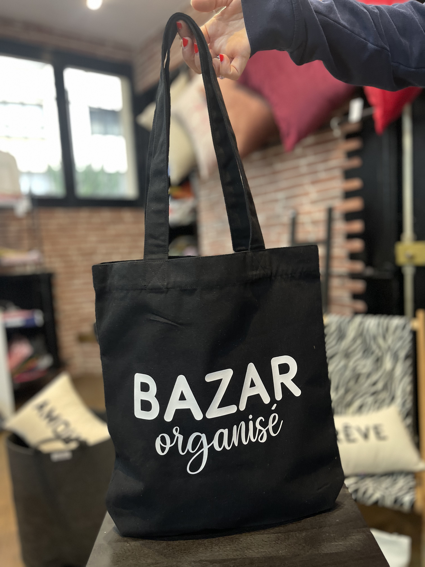 Tote bag Noir "Bazar organisé"