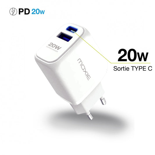 Chargeur 2 sorties USB et Type C Ultra rapide